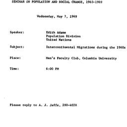 Announcements, 1969-05-07. ...