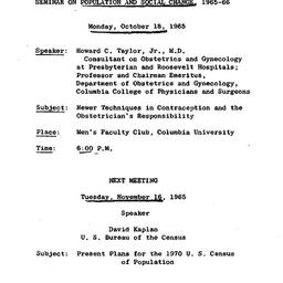 Announcements, 1965-10-05. ...