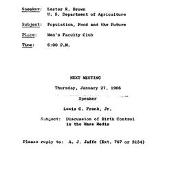 Announcements, 1965-11-24. ...