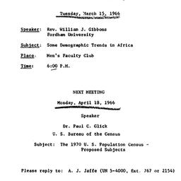 Announcements, 1966-03-02. ...