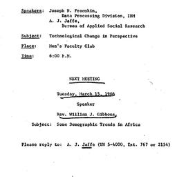 Announcements, 1966-02-02. ...