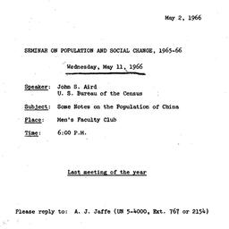 Announcements, 1966-05-02. ...
