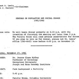 Announcements, 1981-11-17. ...
