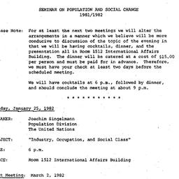 Announcements, 1982-01-25. ...