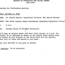 Announcements, 1983-12-06. ...
