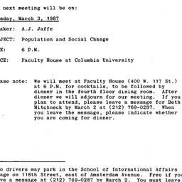 Announcements, 1987-03-03. ...
