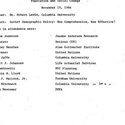 Minutes, 1986-11-19. Popula...