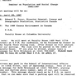 Announcements, 1987-04-28. ...