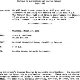 Announcements, 1981-03-19. ...