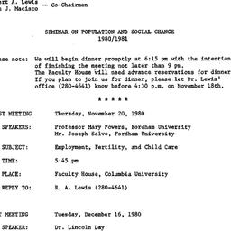 Announcements, 1980-11-20. ...