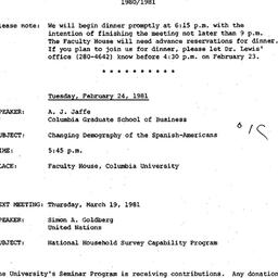 Announcements, 1981-02-24. ...