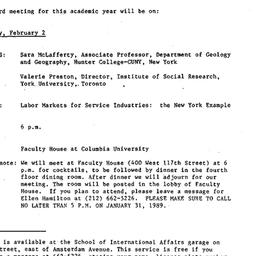 Announcements, 1989-02-02. ...