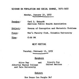 Announcements, 1971-01-10. ...