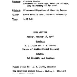 Announcements, 1966-12-01. ...
