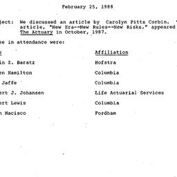 Minutes, 1988-02-25. Popula...