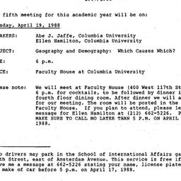 Announcements, 1988-04-19. ...