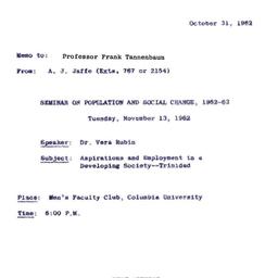 Correspondence, 1962-10-31....