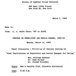 Announcements, 1963-03-01. ...