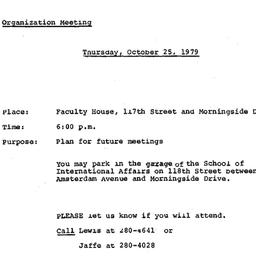 Announcements, 1979-10-25. ...