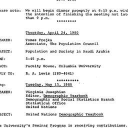 Announcements, 1980-04-24. ...