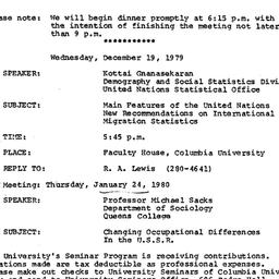 Announcements, 1979-12-19. ...