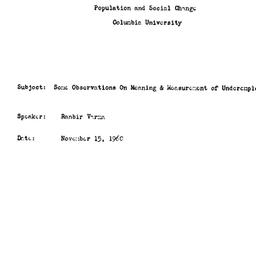 Speaker's paper, 1960-1...