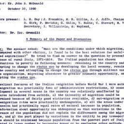 Minutes, 1960-10-10. Popula...