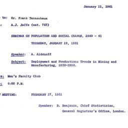 Correspondence, 1961-01-11....