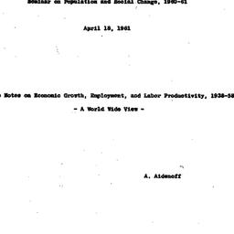Speaker's paper, 1961-0...