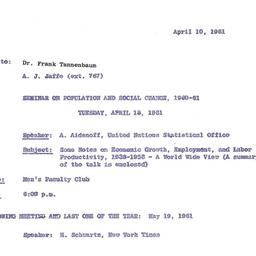 Correspondence, 1961-04-10....