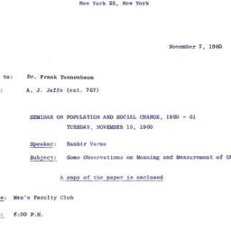 Correspondence, 1960-11-07....