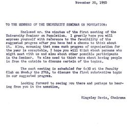 Announcements, 1950-11-20. ...
