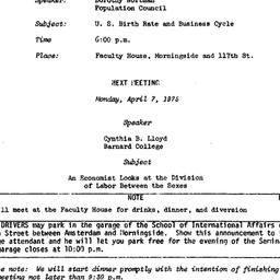 Announcements, 1975-03-18. ...
