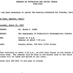 Announcements, 1983-03-24. ...