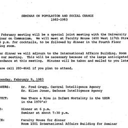 Announcements, 1983-02-09. ...