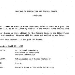 Announcements, 1983-04-28. ...