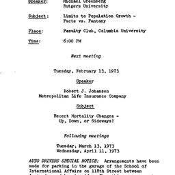 Announcements, 1973-01-18. ...