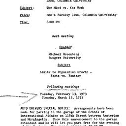 Announcements, 1972-12-13. ...