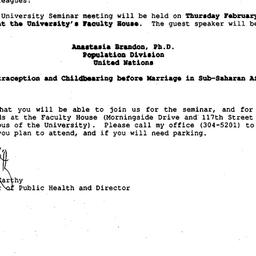 Announcements, 1992-02-10. ...
