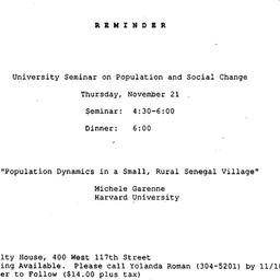 Announcements, 1991-11-21. ...