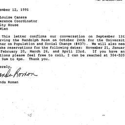 Correspondence, 1991-09-12....