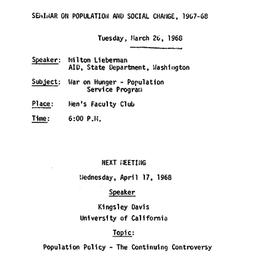 Announcements, 1968-03-14. ...