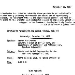 Announcements, 1967-11-30. ...