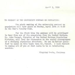 Announcements, 1950-04-05. ...