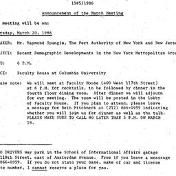 Announcements, 1986-03-20. ...