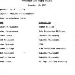 Minutes, 1985-11-13. Popula...