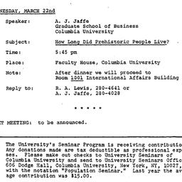 Announcements, 1978-03-22. ...