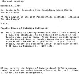 Announcements, 1984-12-06. ...