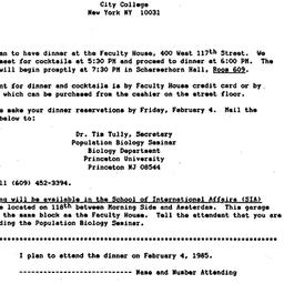 Announcements, 1985-02-04. ...