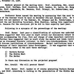 Minutes, 1954-11-18. Social...